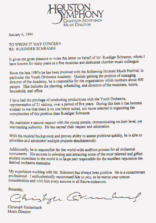 Letter from Eschenbach